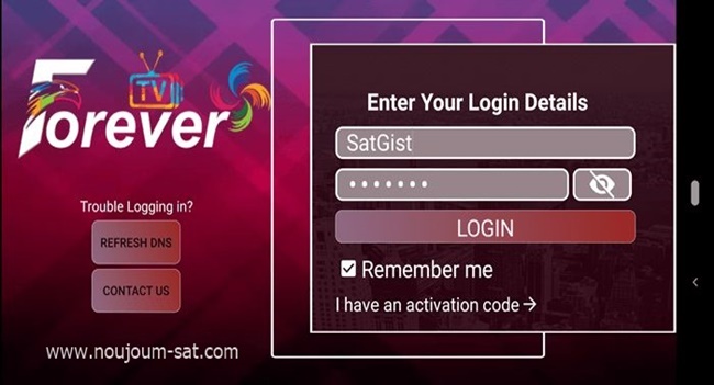 Forever IPTV App Test Code